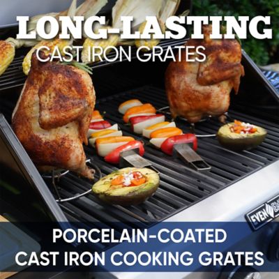 Image showing 5 th Even Embers 4-Burner Propane Gas Grill, Silver/Black