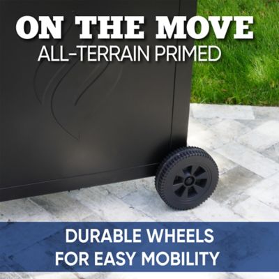 Image showing 7 th Even Embers 4-Burner Propane Gas Grill, Silver/Black