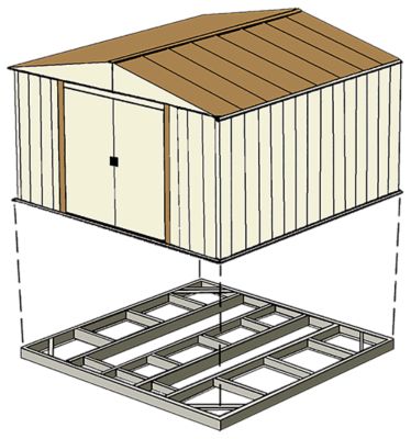 Arrow 8 ft. x 8 ft. Base Kit for Sheds, Fits 10 ft. x 8 ft. and 10 ft. x 9 ft. Sheds