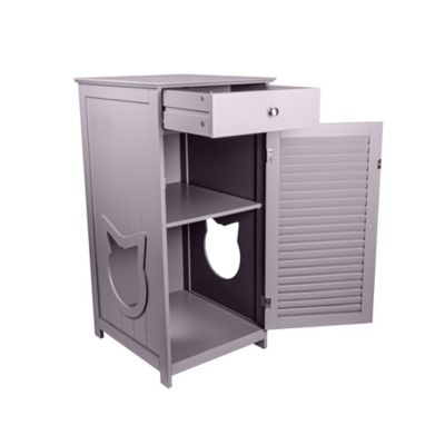 Penn-Plax Gray Contemporary Home Cat Litter Box Enclosure