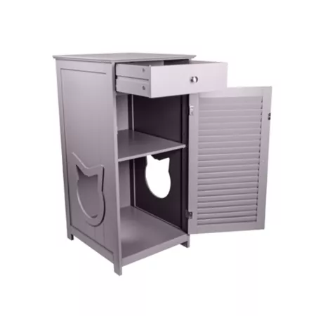 Penn-Plax Contemporary Gray Cat Litter Box Enclosure Litter Box Enclosures