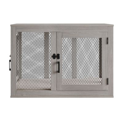 Image showing  Modern 2-Door Wooden Pet Crate, 37 in.