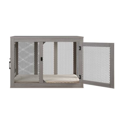 Image showing  Modern 2-Door Wooden Pet Crate, 37 in.