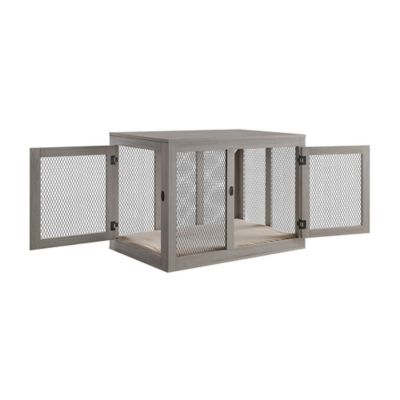 Image showing  Modern 2-Door Wooden Pet Crate, 37 in.