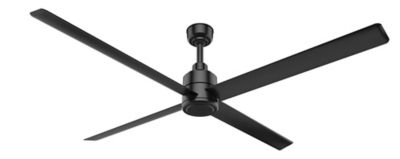 Hunter 96 in. Trak Damp-Rated Commercial Outdoor Ceiling Fan with Wall Control, Black