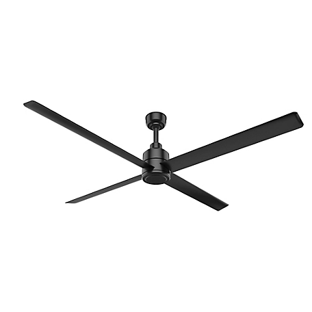 Hunter 96 in. Trak Damp-Rated Commercial Outdoor Ceiling Fan with Wall Control, Black