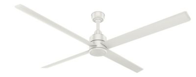 Hunter 96 in. 8-Speed Indoor/Outdoor Trak Damp-Rated Commercial Outdoor Ceiling Fan with Wall Control, Black