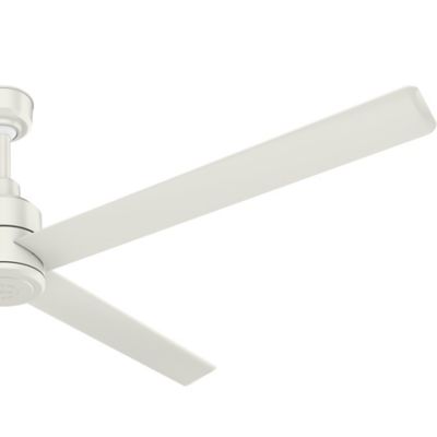 Image showing 4 th Hunter 96 in. 8-Speed Indoor/Outdoor Trak Damp-Rated Commercial Outdoor Ceiling Fan with Wall Control, Black