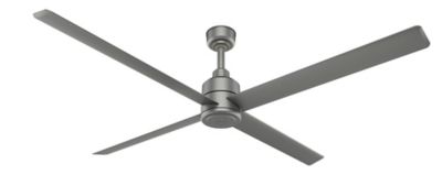 Hunter 96 in. Trak Damp-Rated Commercial Outdoor Ceiling Fan with Wall Control, Black