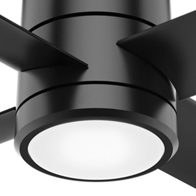 Image showing  96 in. 8-Speed Indoor/Outdoor Trak Damp-Rated Commercial Ceiling Fan with LED Light and Wall Control, 120V