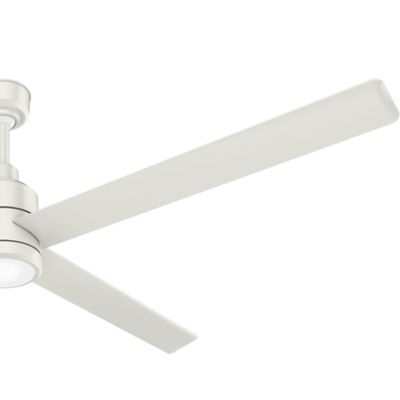 Image showing 4 th Hunter 96 in. 8-Speed Indoor/Outdoor Trak Damp-Rated Commercial Ceiling Fan with LED Light and Wall Control, 120V