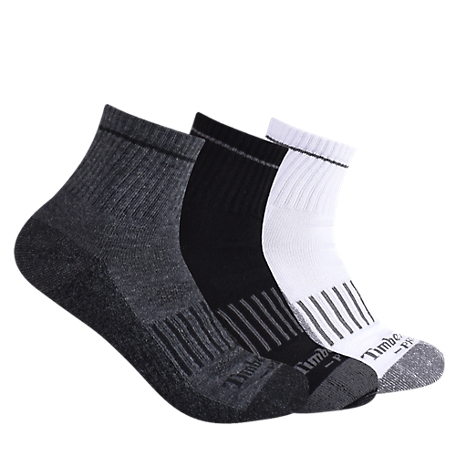 Timberland PRO Men's Half Cushion Quarter Socks, 3-Pack
