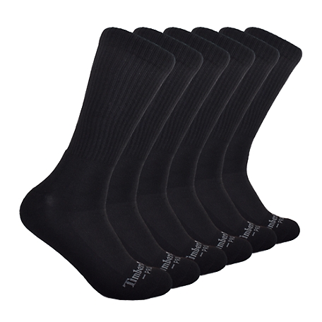 Timberland PRO Men's Half Cushion Crew Socks, 6-Pack