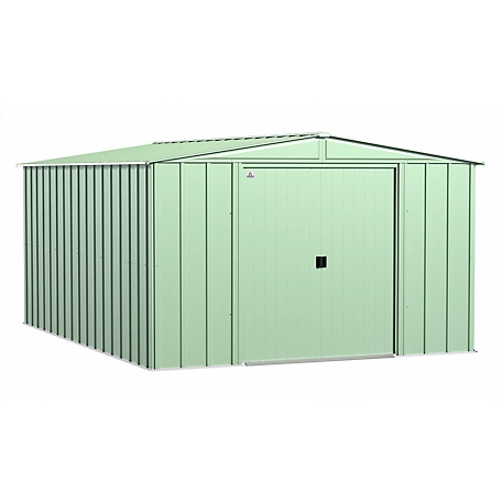 Arrow 10 ft. x 14 ft. Classic Steel Storage Shed, Sage Green