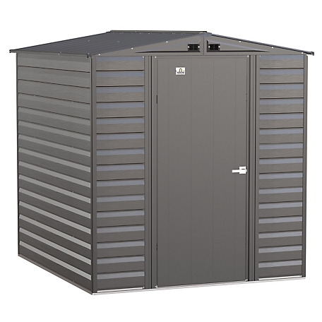 Arrow Select 6 ft. x 7 ft. Steel Storage Shed, Charcoal