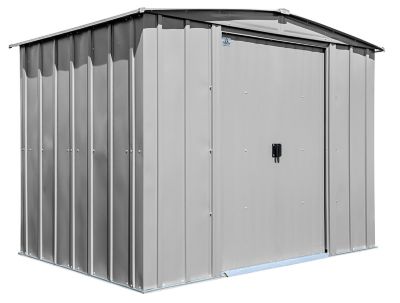 Arrow 8 ft. x 6 ft. Classic Steel Storage Shed, Flute Grey