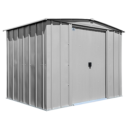 Arrow Classic 8 ft. x 6 ft. Steel Storage Shed, Flute Grey