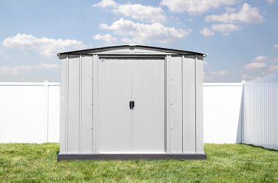Image showing  8 x 6ft. Classic Steel Storage Shed, Flute Grey