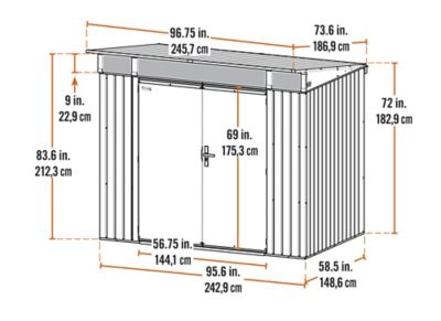 Image showing  8 ft. x 5 ft. SOJAG Denali Steel Storage Shed, Anthracite