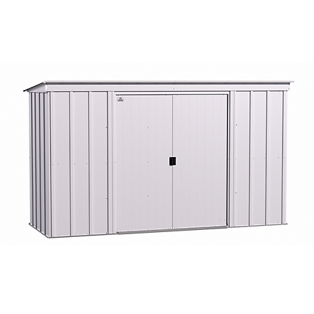 Arrow Classic 10 ft. x 4 ft. Steel Storage Shed, Flute Grey