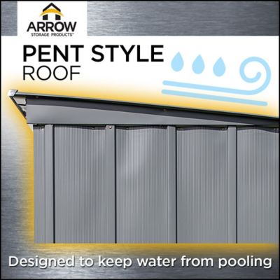 Image showing 7 th Arrow 10 x 4ft. Classic Steel Storage Shed, Flute Grey