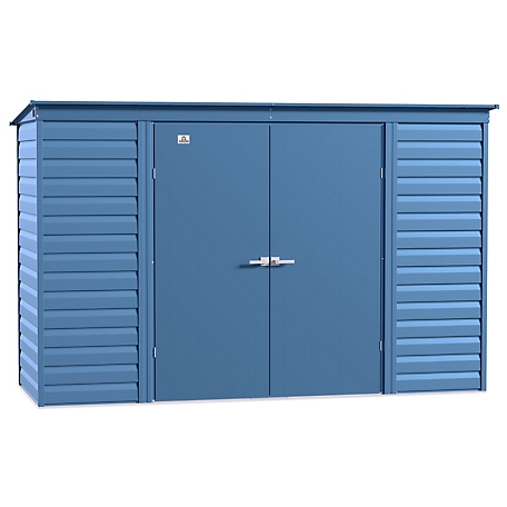 Arrow Select 10 ft. x 4 ft. Steel Storage Shed, Blue Grey