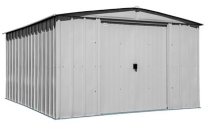 Arrow 10 ft. x 12 ft. Classic Steel Storage Shed, Flute Grey