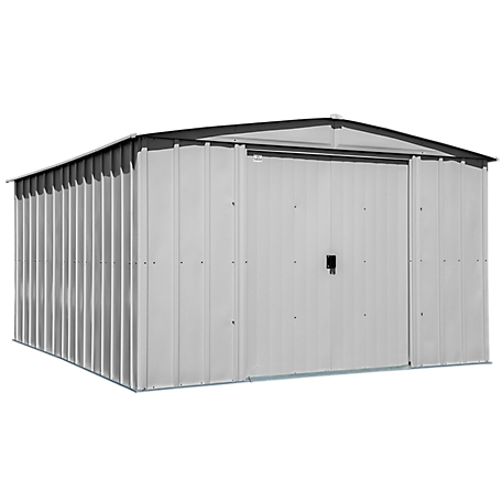 Arrow 10 ft. x 12 ft. Classic Steel Storage Shed, Flute Grey