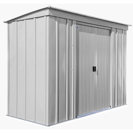 Arrow Classic 8 ft. x 4 ft. Steel Storage Shed, Flute Grey