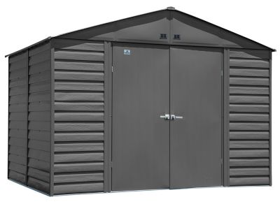 Arrow Select 10 ft. x 8 ft. Steel Storage Shed, Charcoal