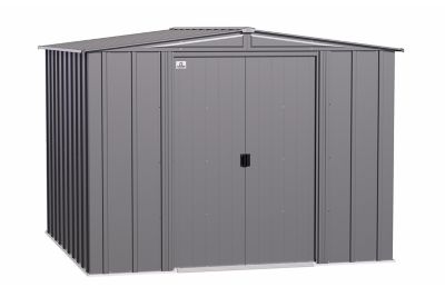 Arrow Classic 8 ft. x 8 ft. Steel Storage Shed, Charcoal