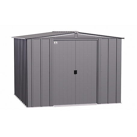 Arrow Classic 8 ft. x 8 ft. Steel Storage Shed, Charcoal