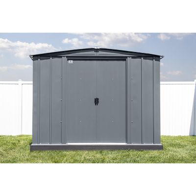 Image showing  8 ft. x 8 ft. Classic Steel Storage Shed, Charcoal
