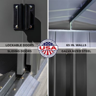 Image showing 8 th Arrow 8 x 8ft. Classic Steel Storage Shed, Charcoal