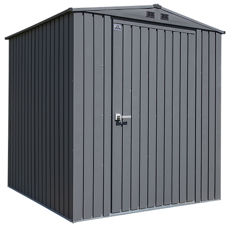 Arrow Elite Steel Storage Shed 6 ft. x 6 ft. Anthracite