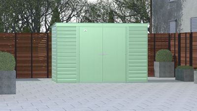 Image showing  10 ft. x 4 ft. Select Steel Storage Shed, Sage Green