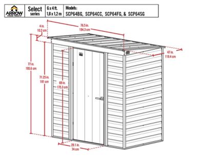 Image showing  6 x 4ft. Select Steel Storage Shed, Blue Grey