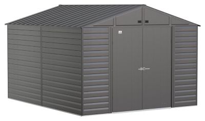 Arrow Select 10 ft. x 12 ft. Steel Storage Shed, Charcoal