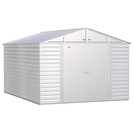 Arrow Select 10 ft. x 14 ft. Steel Storage Shed, Flute Grey