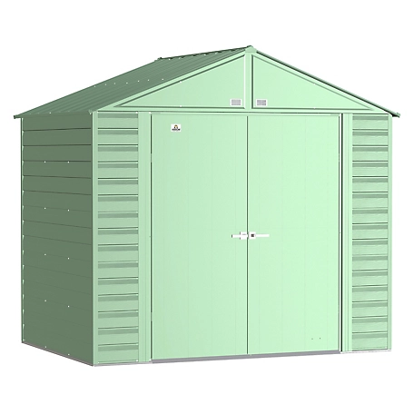 Arrow Select 8 ft. x 6 ft. Steel Storage Shed, Sage Green