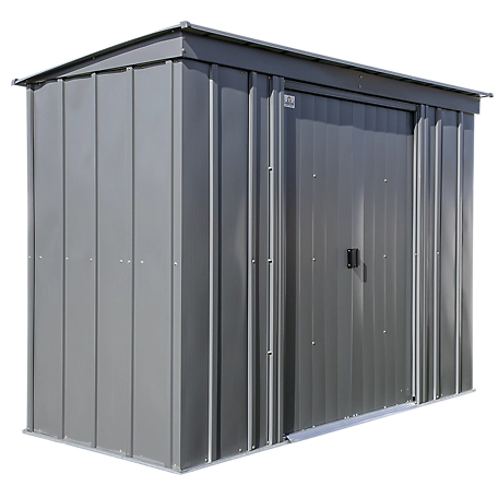 Arrow Classic 8 ft. x 4 ft. Steel Storage Shed, Charcoal