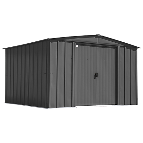Arrow 10 ft. x 12 ft. Classic Steel Storage Shed, Charcoal