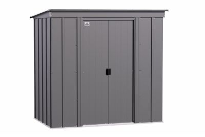 Arrow Classic 6 ft. x 4 ft. Steel Storage Shed, Charcoal