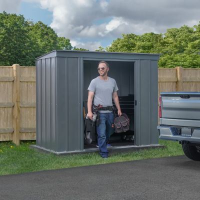 Image showing  6 x 4ft. Classic Steel Storage Shed, Charcoal