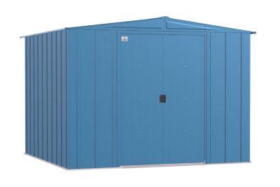 Arrow Classic 8 ft. x 8 ft. Steel Storage Shed, Blue Grey
