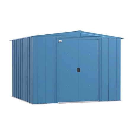Arrow Classic 8 ft. x 8 ft. Steel Storage Shed, Blue Grey