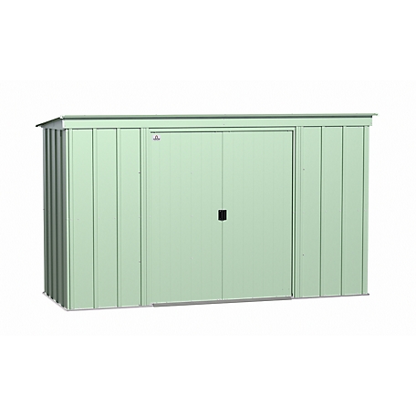 Arrow Classic 10 ft. x 4 ft. Steel Storage Shed, Sage Green