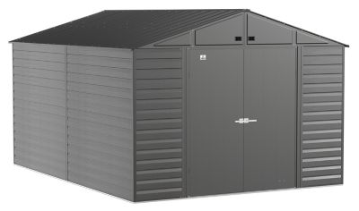 Arrow Select 10 ft. x 14 ft. Steel Storage Shed, Charcoal