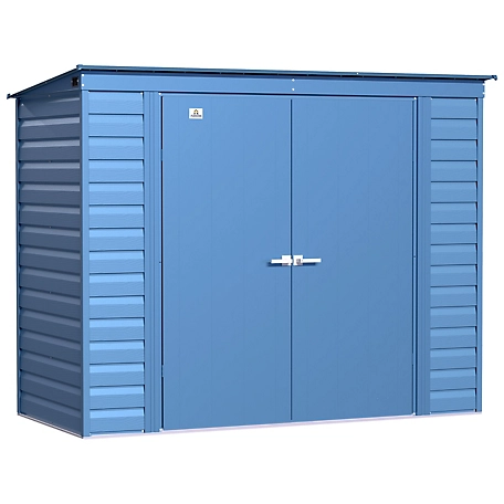 Arrow Select 8 ft. x 4 ft. Steel Storage Shed, Blue Grey