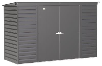 Arrow Select 10 ft. x 4 ft. Steel Storage Shed, Charcoal
